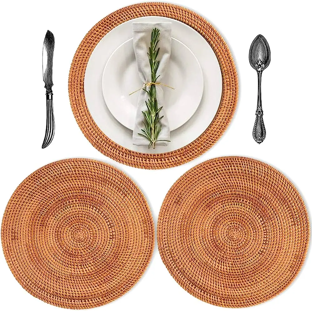 2023 лидер продаж круглая салфетка из ротанга тканая вручную экологичные кухонные принадлежности сделано во Вьетнаме