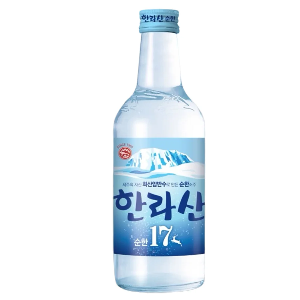 Alcoholic Bevera Soju Korean Liquor Soju Hallasan 17 Alcohol Degree 375ml Soft & Mild Taste Glass Bottle from Jeju Island