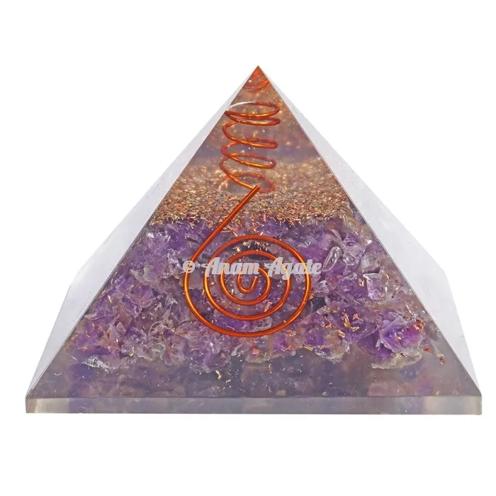 Online Purchase of Feng Shui Healing Orgone Pyramid Carved Agate Gemstone with Carnelian Stone Chips Souvenir Decorative Item