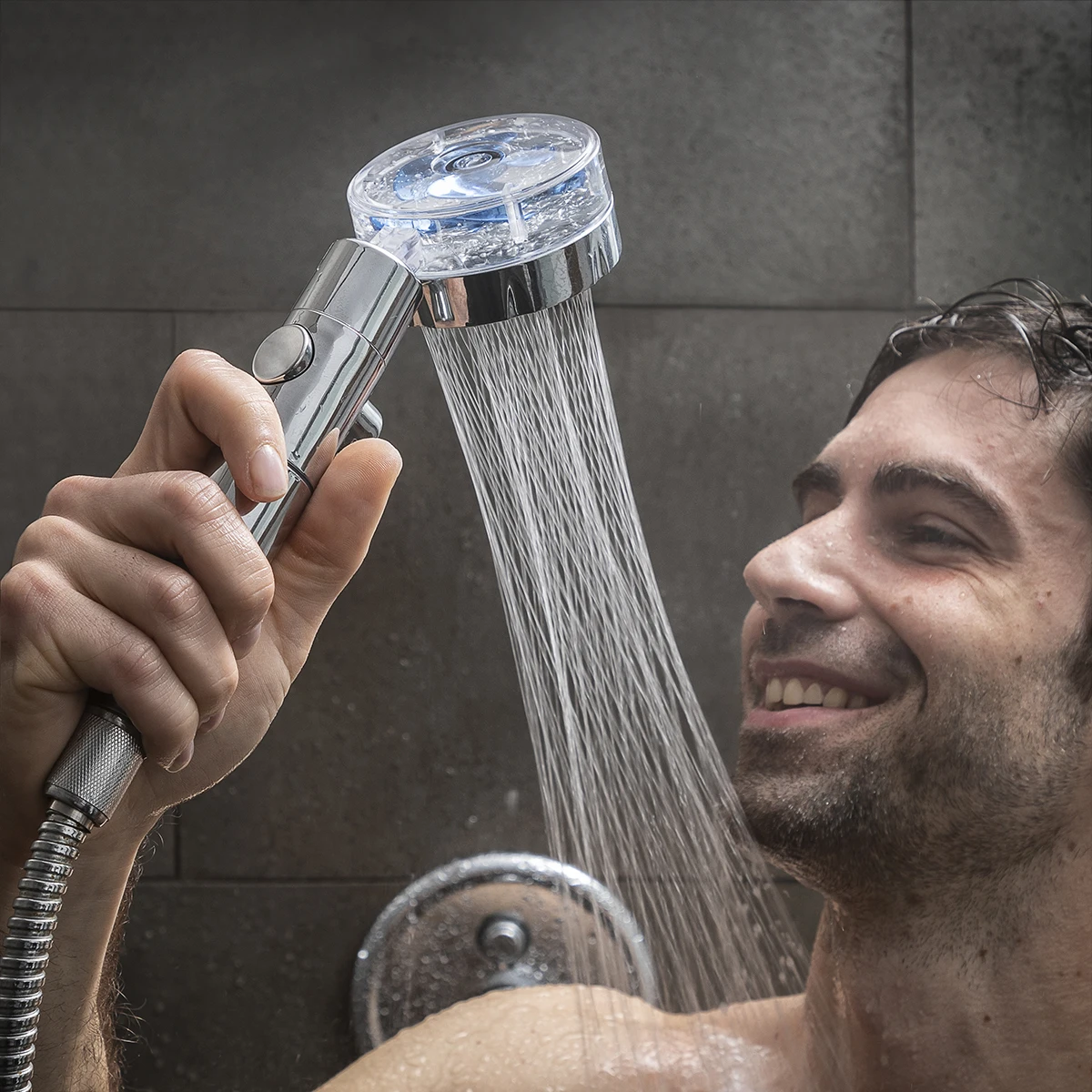Eco-shower with Pressure Propeller and Purifying Filter Heliwer InnovaGoods - Bathroom Luxury Aluminum Body Jets Temperature Con