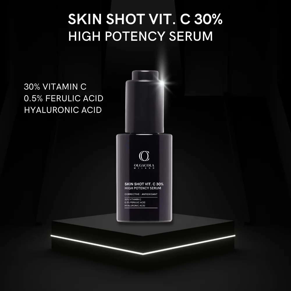 Vitamin C 30% Hyaluronic Acid Ferulic Acid Vit E facial Serum Antioxidant Whitening Anti Aging Vegan Organic Italian