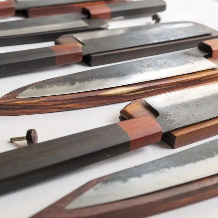 Kitchen Knives -  Wooden Handles And Blade Covers For Kitchen Knives - CLASSIC Type for Sale