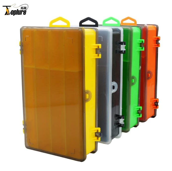 Fishing Double Sided Thickened High Strength Fishing Box 14 Compartments Squid Bait Lure Hook Storage Fishing Tackle box