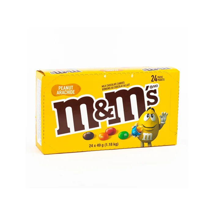 M & MS Шоколадные конфеты с арахисовым маслом Одиночный размер 1 63 унций (упаковка из 24 штук)