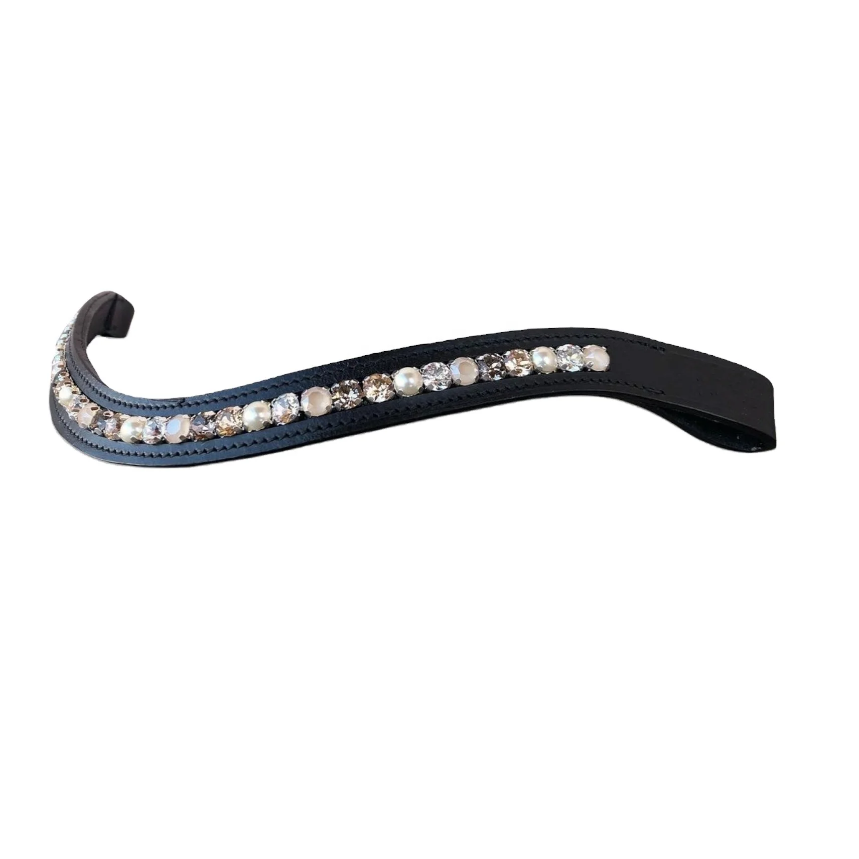 Direct Factory Sale Crystal Beaded Decorative Horse Leather Brow Band Horse Racing Equestrian Buy Indian Manufacturer Supplier