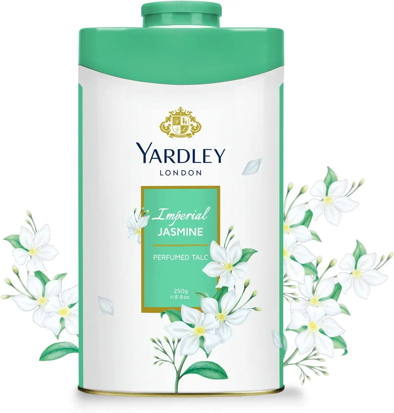 Yardley London Imperial Jasmine Perfumed Talc for Women 250ml Floral Deodorant Spray with Rose Lavender Blossom Fragrances