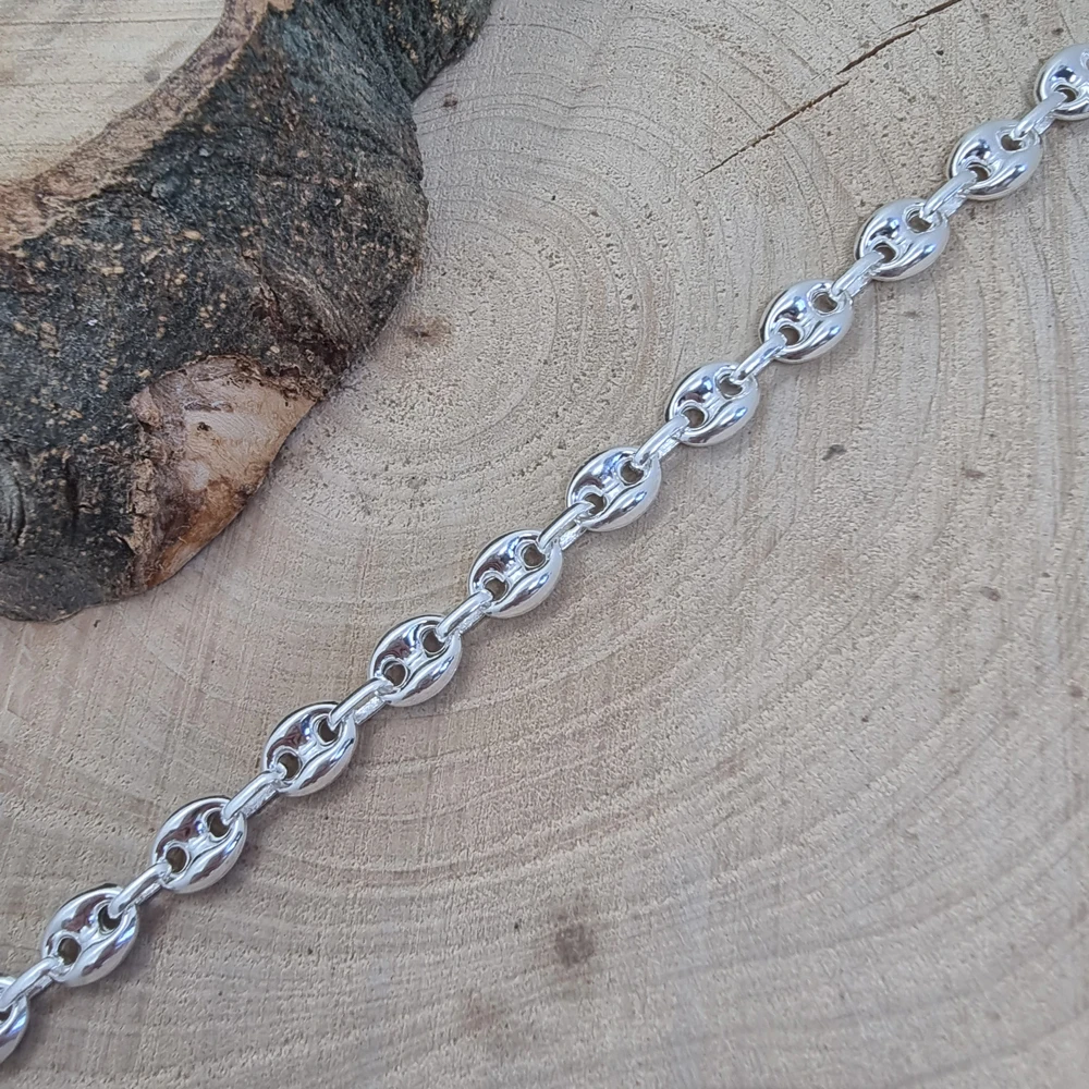 925 Sterling Silver Coffee Bean Bracelet Sailor Men Jewellery Women Unisex Link Chain Wholesale Mens Jewelry Trendy Hot Sale