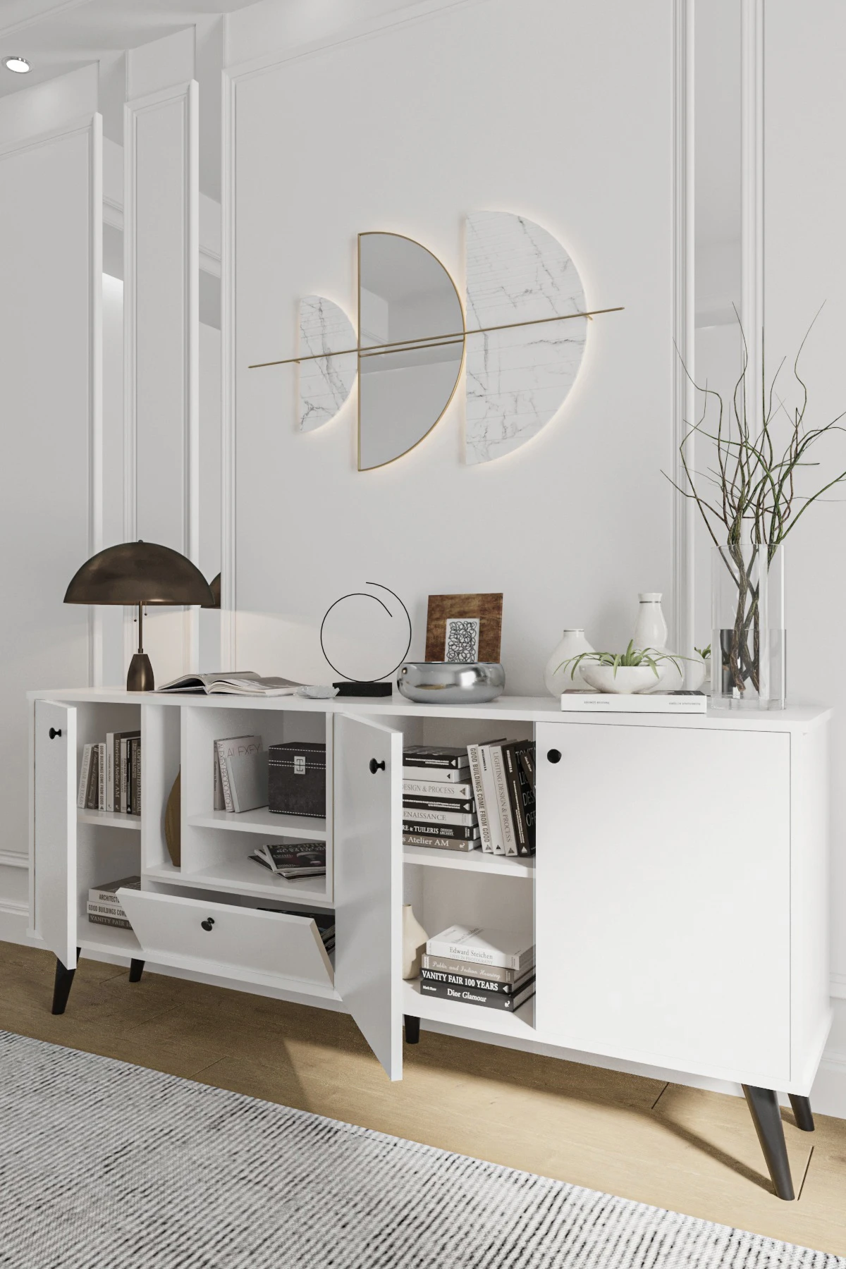 European Modern Console Table from Turkey Wooden Console Table With Storage for Living Room Kitchen Dining Room Furniture