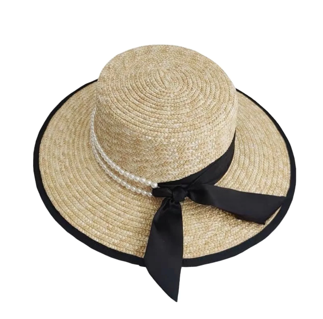 [HOT - DEAL] - Stylish Wheat Straw Hat/ Lightweight Wide-Brim Summer Hat for Women/ Great for Beach and Outdoor Wear from VN