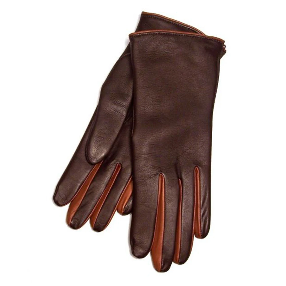 Daily life comfortable fashion glove smartphone men unlined deer skin driving leather Woven Button Gloves Short Glove