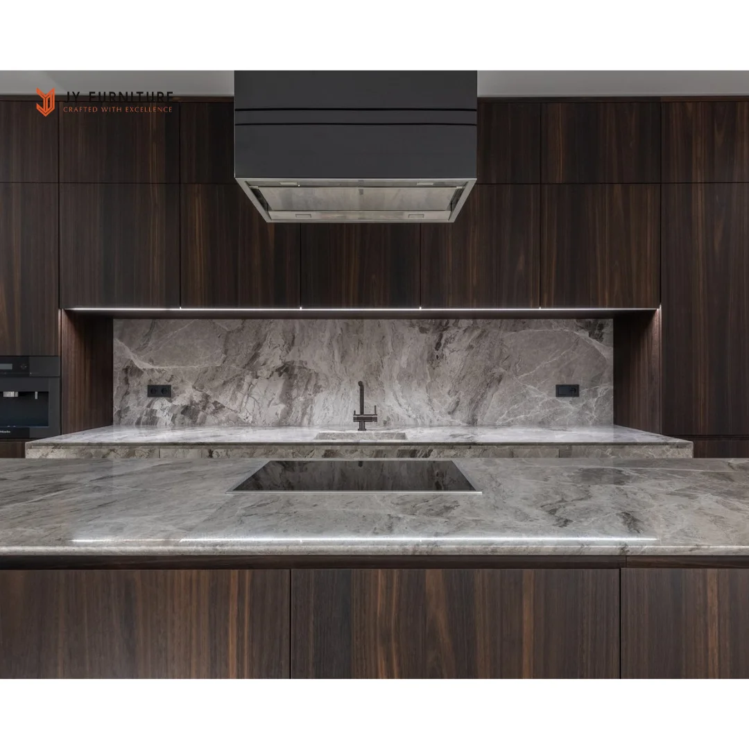 Luxury Kitchen Cabinets Set Apartment Kitchen Units Plywood Melamine/Laminate Modular Cabinet Kitchen Furniture Free Design
