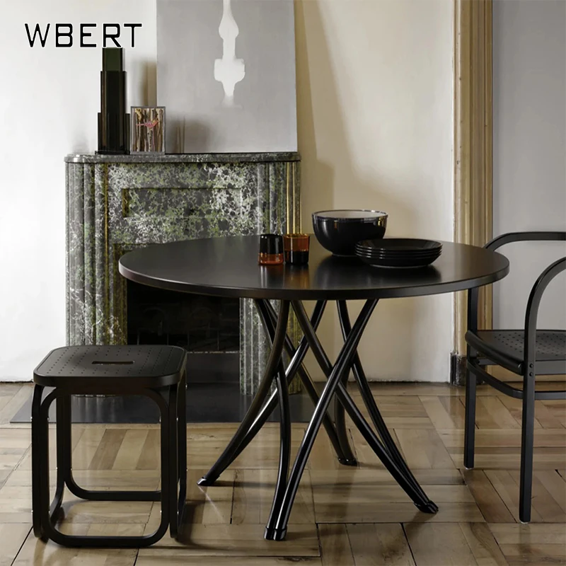 WBERT New Chinese Solid Wood Dining Table 1.3m Home Furniture for Ten People Elegant Table Chair Combination for Dining Room