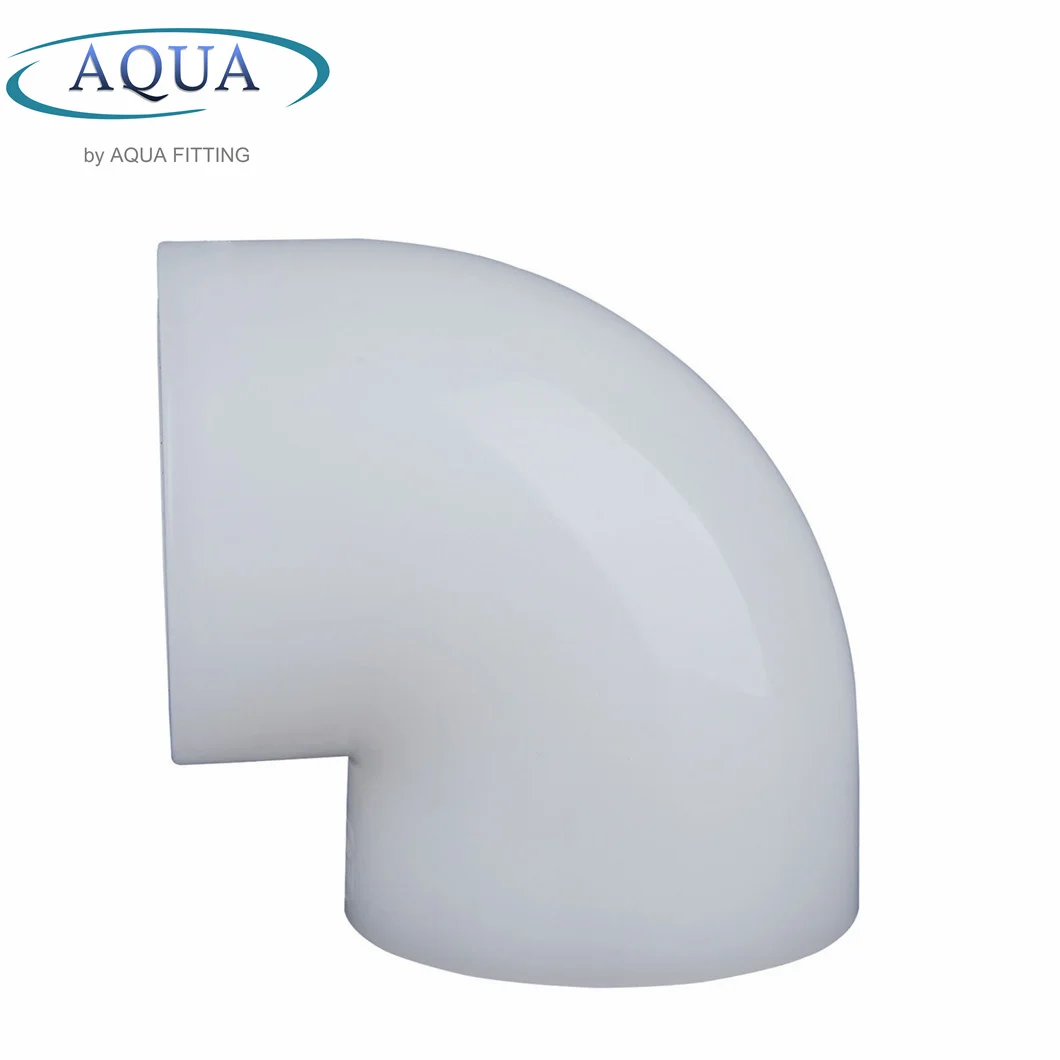 High Quality China Plastic Pipe Fittings Round UPVC 90 Degree Elbow Pn16