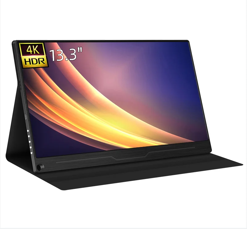 Mini computer lcd monitors 13.3 inch 4K portable advertising display with type-C