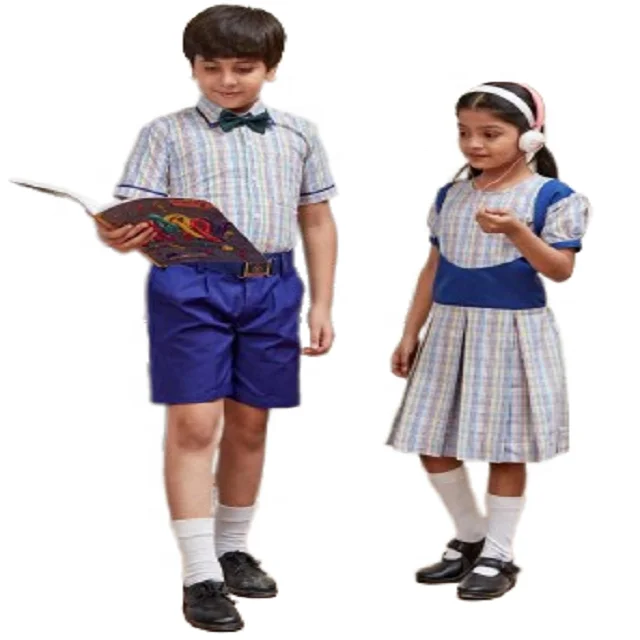 Оптовая Продажа унисекс Начальная школьная форма комплект высшего качества индивидуальные летние рубашки для мальчиков и девочек
