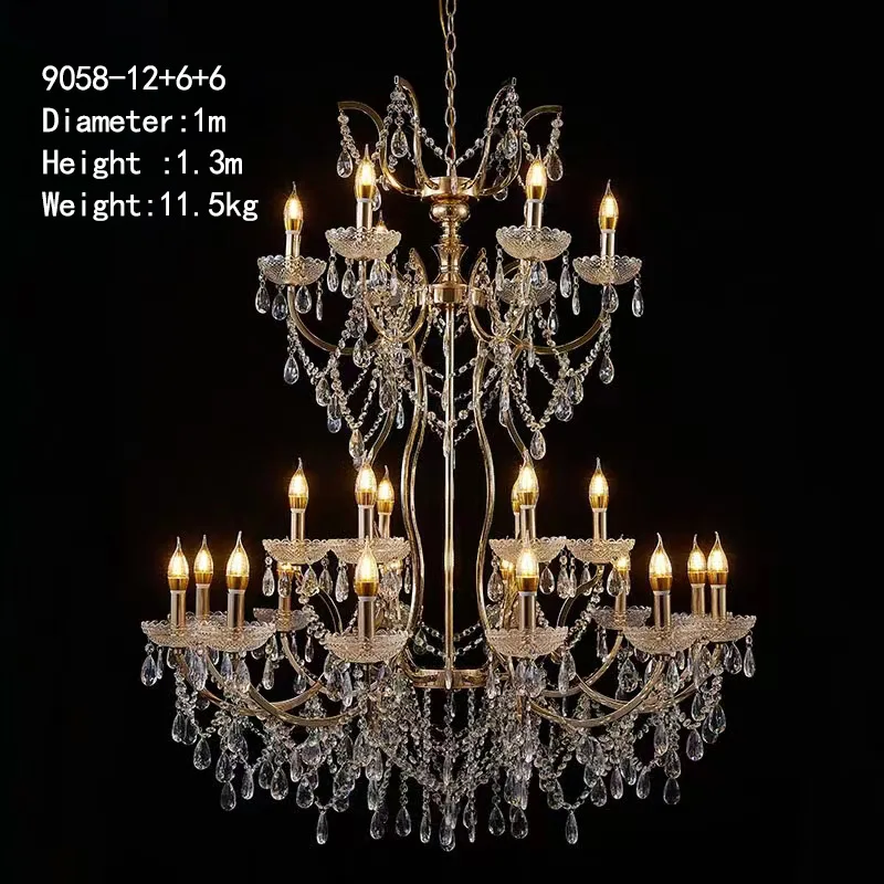 High Quality Hotel Wedding Home Decoration Pendant Light Silver Crystal Acrylic LED Chandelier