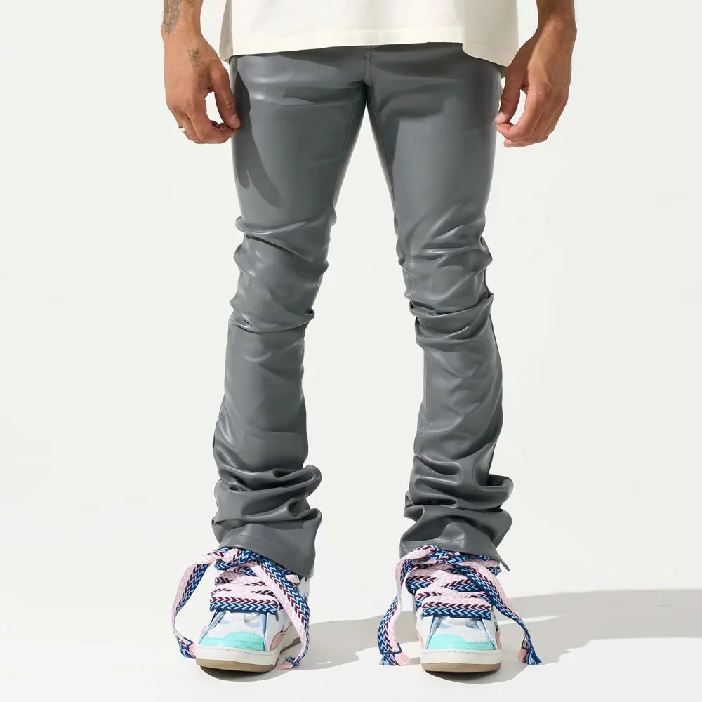 New Arrival Online Sale Men Stacked Leather Pants Best Quality High Selling Trendy Men Stacked Leather Pants