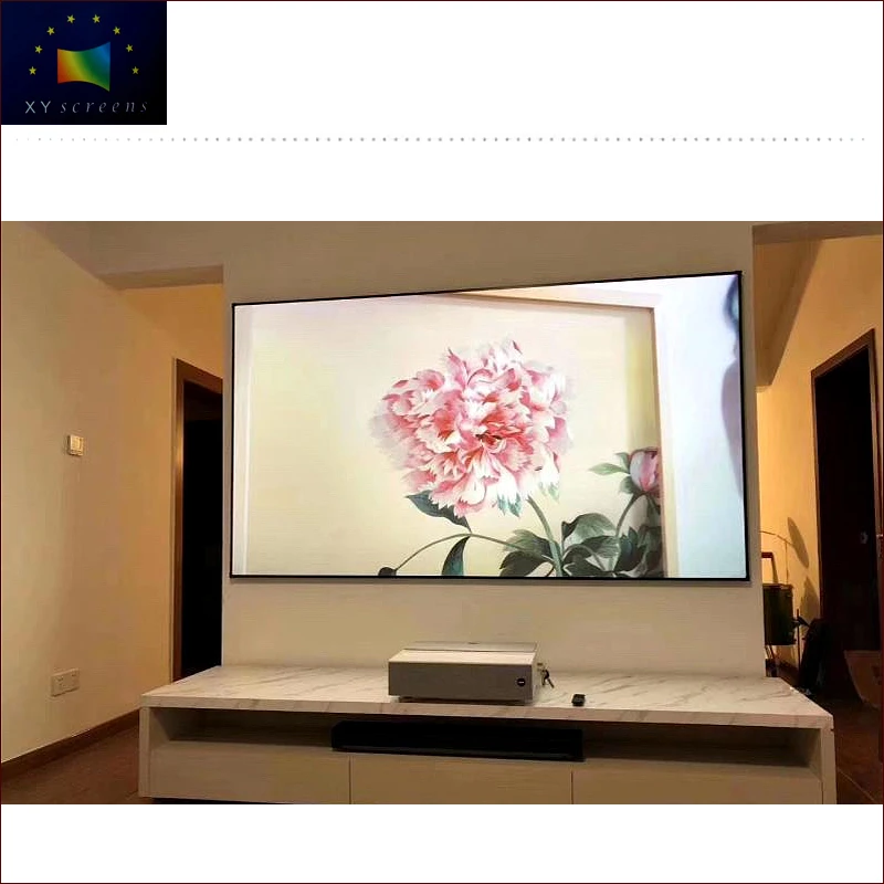 xyscreen 150 inch alr screen for 4k ust projector with 12mm aluminum alloy thin frame ZHK100B-PET Grid