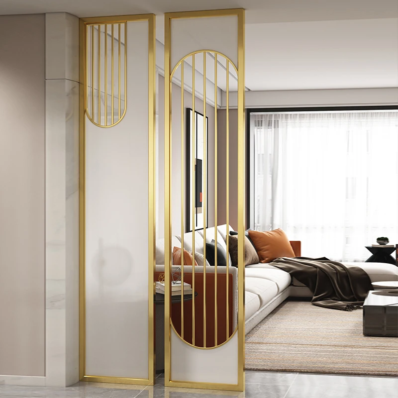 Custom Made Light Luxury Art Glass Wall Panel Stainless Steel Deco Room Dividers Screens Partitions