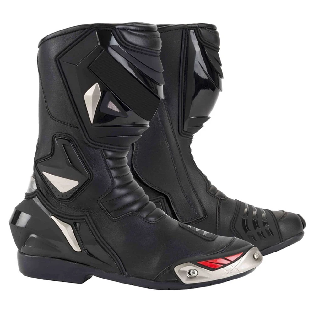 Comfortable Custom Made Genuine Leather Shoes / Top Selling Solid Color Motorbike Racing Shoes For Adults