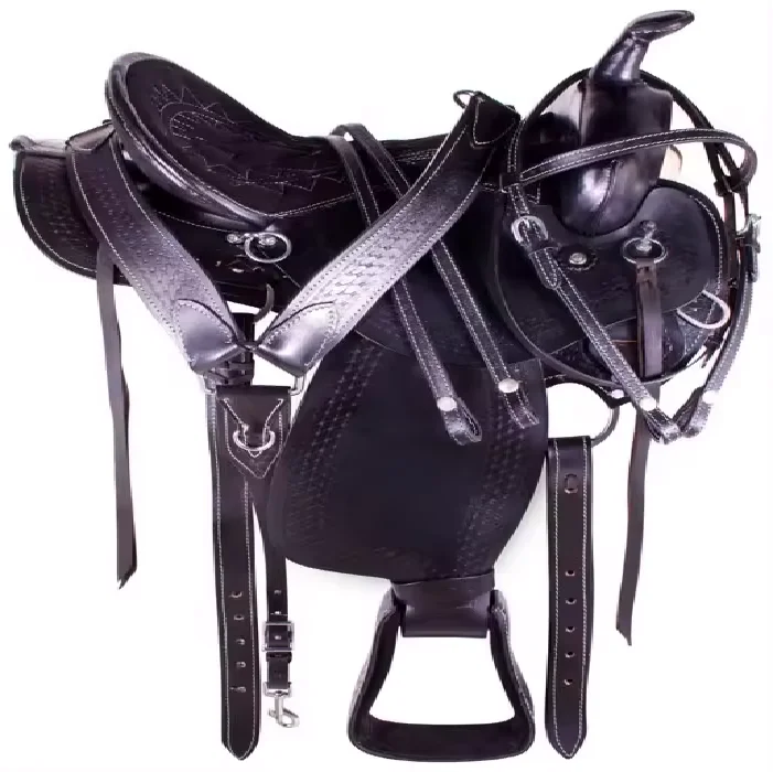 Best Quality Leather Black Pleasure Trail Endurance Western Leather Horse Saddle Manufactured By AK International