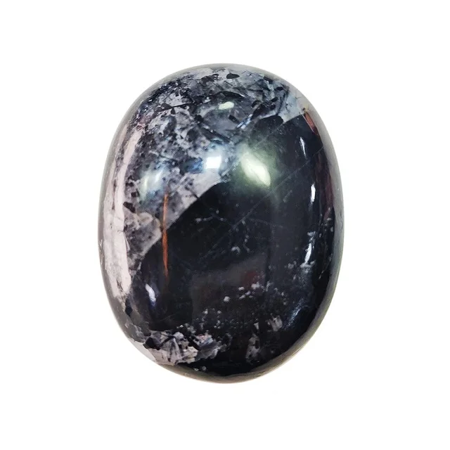 Natural crystal wholesale Top selling Soha Agate Black Tourmaline Palmstone Beautiful shape palmstone with Home Decoration