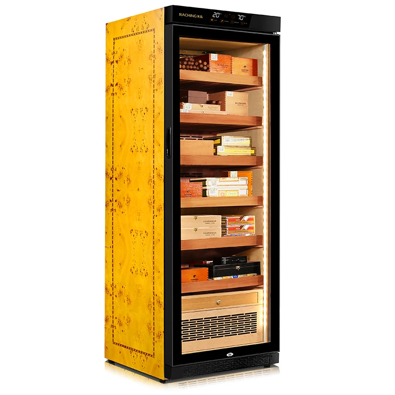 no frost water cooling  220v  110v mon2800a  Raching wooden cedar cabinet cigar  humidor with ammonia removal