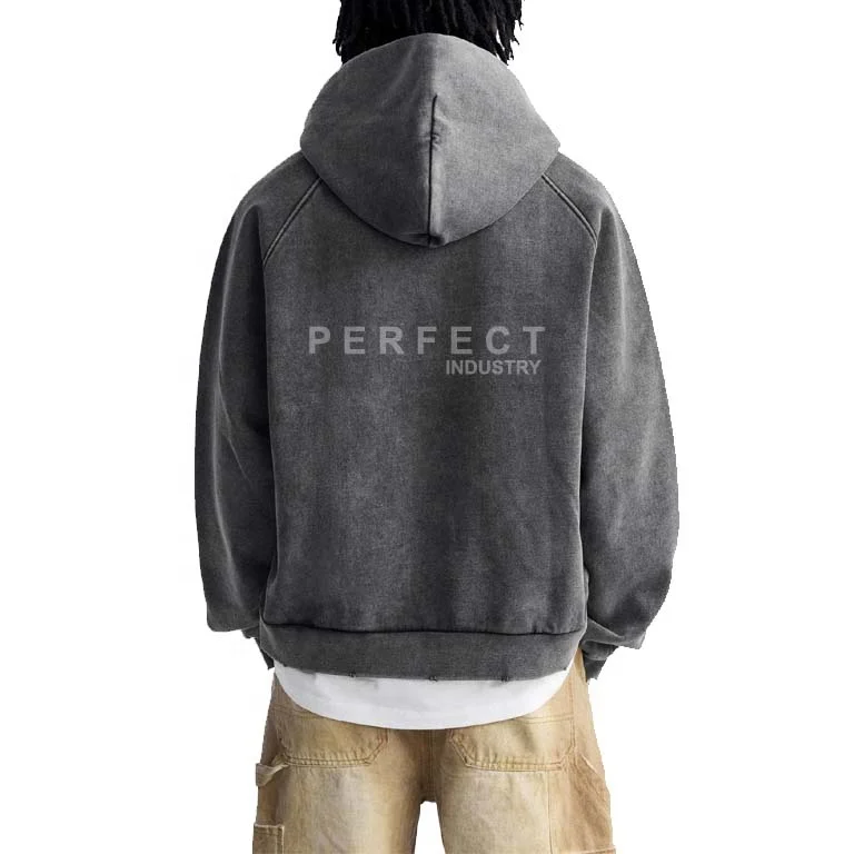 2024 washed effect hoodie short sleeve Oversized Drop Shoulder acid wash sweatshirt Unisex hoodies custom logo men women hoodies