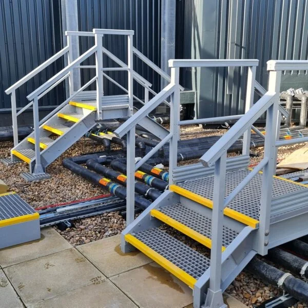 FRP guardrail stair case system for chemical plant rusty proof GFRP handrail fiberglass guardrail