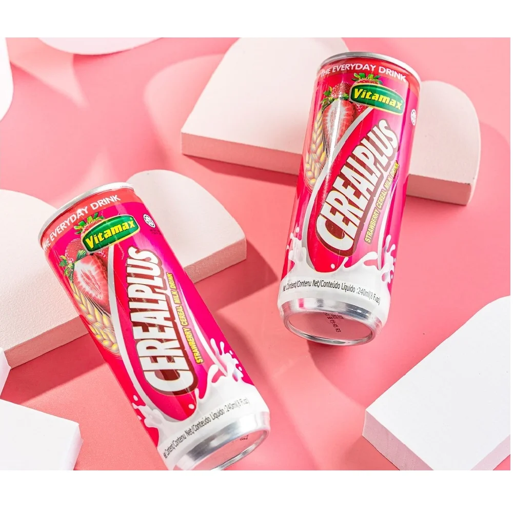 Top best Selling OEM Energize Dessert Drink Flavoured Fluid Milk Drinks Tea Grain Vitamax Cereal Plus Strawberry 240ml x 24c
