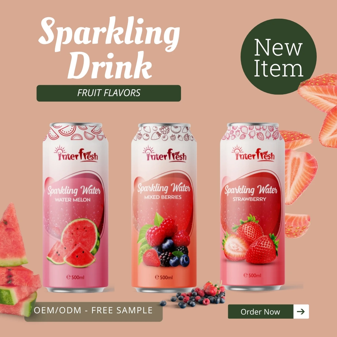 INTERFRESH 320ml Watermelon Fruit Juice Natural Drinking HACCP ISO Beverage Manufacturer in Vietnam Fruit Juice Drink Sparkling