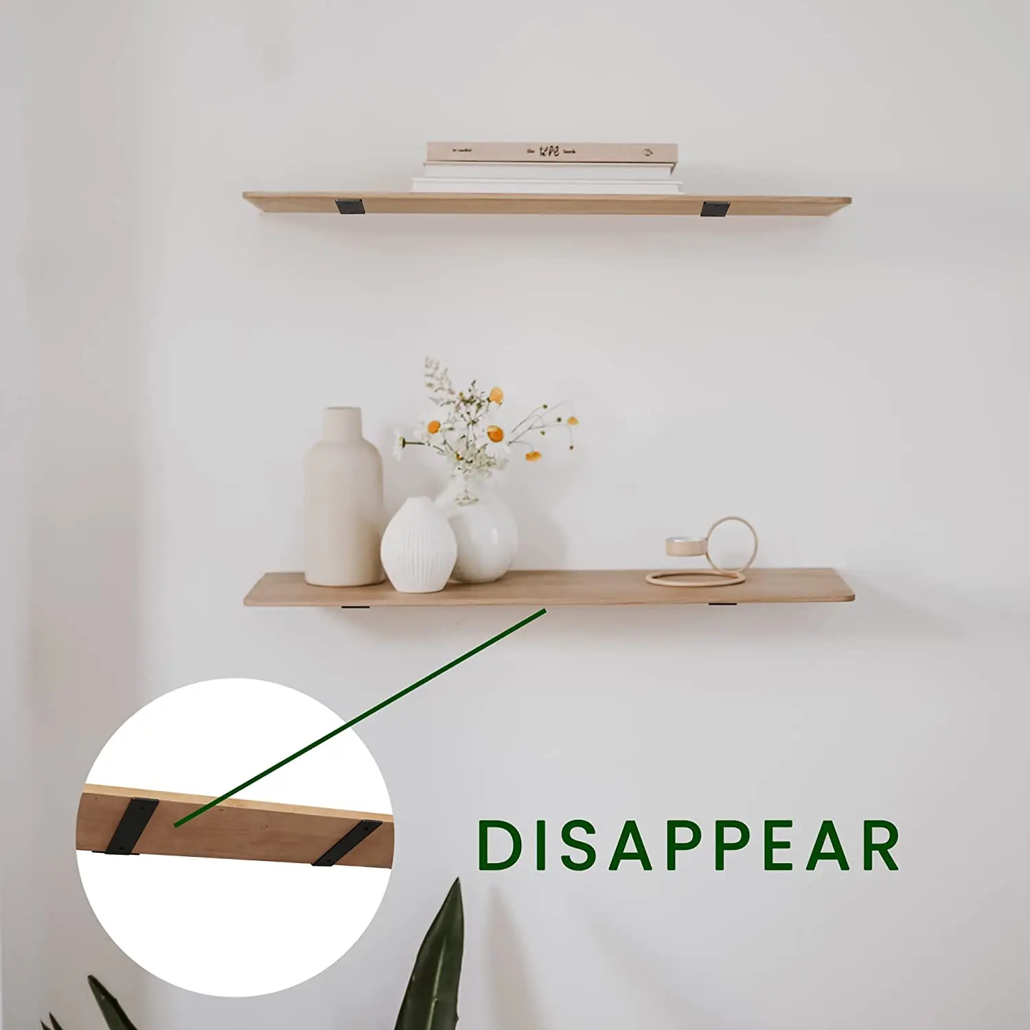 Heavy duty  industrial black wall mount country style floating shelf bracket