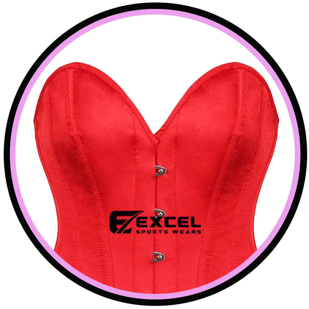 Top Sale 2024 Pakistan Genuine Satin Over bust Waist Training Corset Heavy Genuine Double Steel Boned Shapewear Gothic Corset.