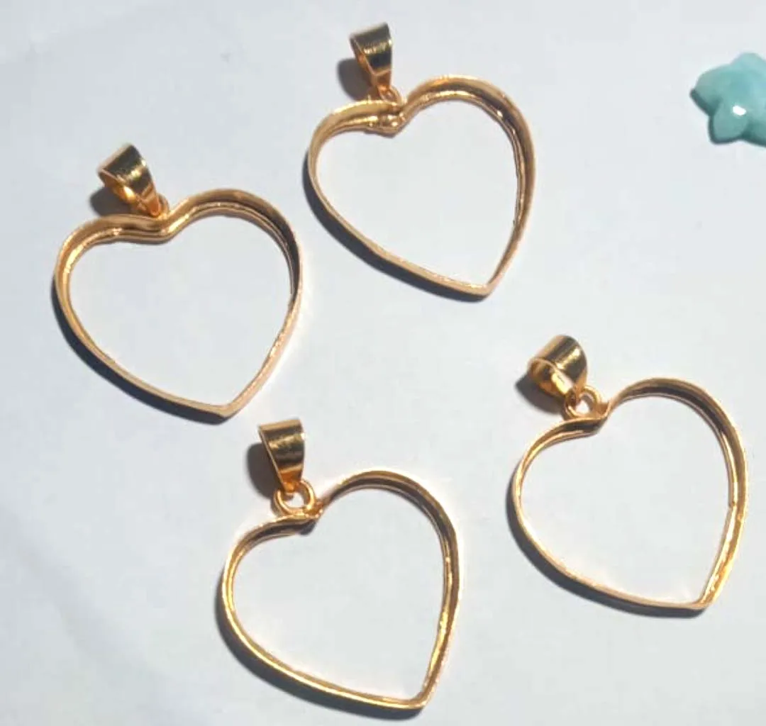 Handmade 925 Sterling Silver Heart Blank Pendant Settings 10mm 12mm 15mm 20mm 25mm 30mm Charms Pendant for Valentines jewelry