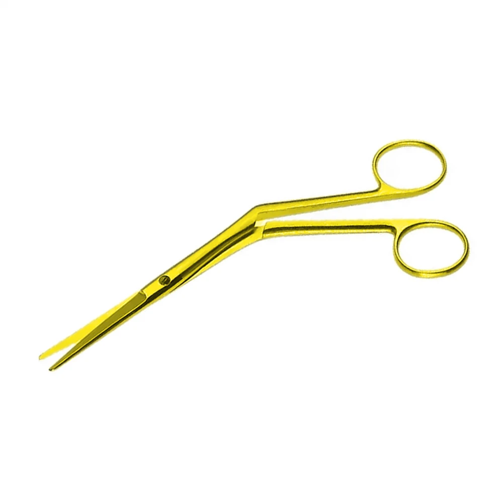 Gold Color Nasal Scissors Straight Angled Shaft 50mm Mid Screw Tip 185mm made in ROBOZ TECH RTSIC
