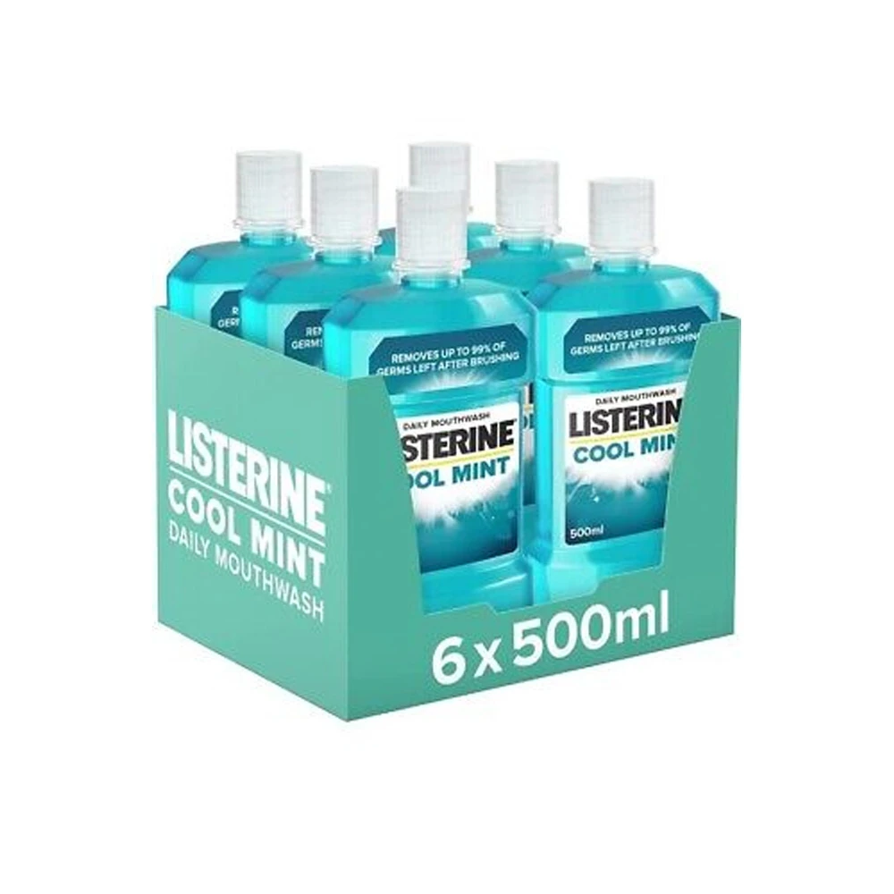 Top Selling Oral Hygiene Products Mouth Refreshing Paper Mint Cool Listerine Mouth Wash 2 Bottle Pack 750ml