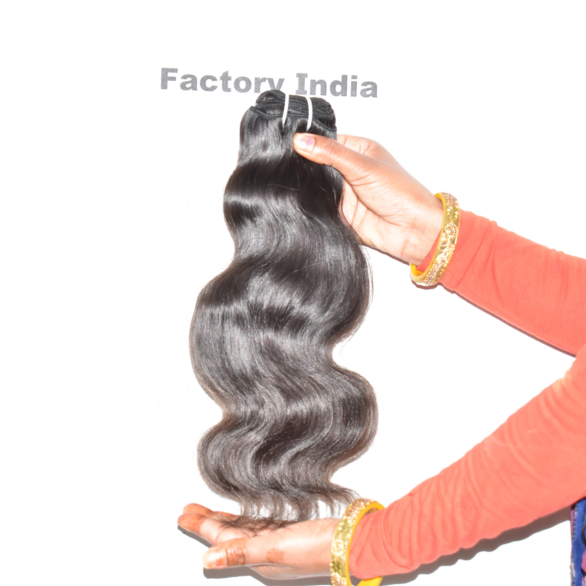 Wholesale Raw virgin deep Body wave bundle black texture machine double weft natural Indian Human Hair