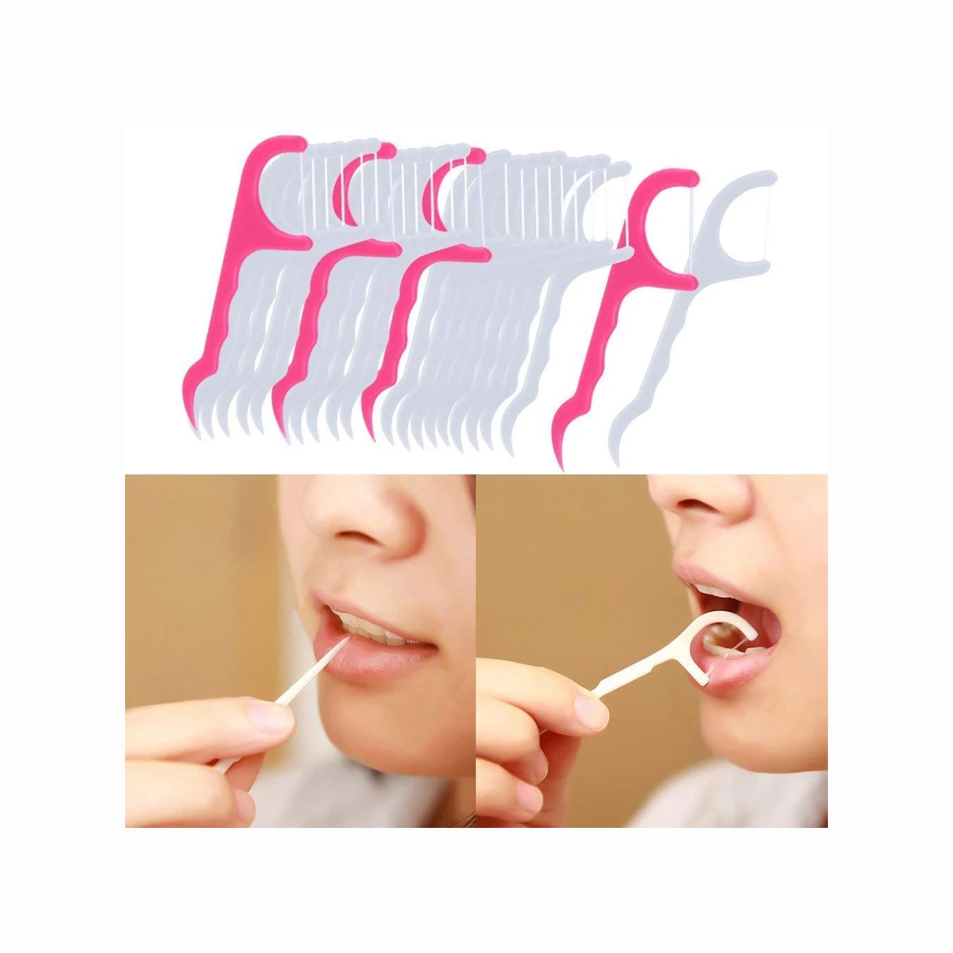 Biodegradable Toothpick Disposable Oral Bamboo Charcoal/Wooden/Wheat Straw/Plastic Flosser Stick Dental Tooth Floss Pick