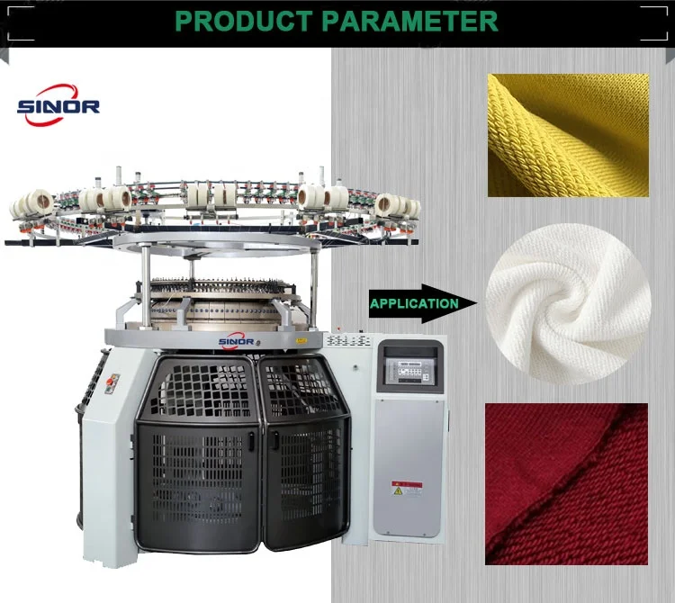 SINOR Single three thread fleece  L ycra Jersey  Fabric Yuvarlak Rg Makinesi Circle Jersey Knitting Machine