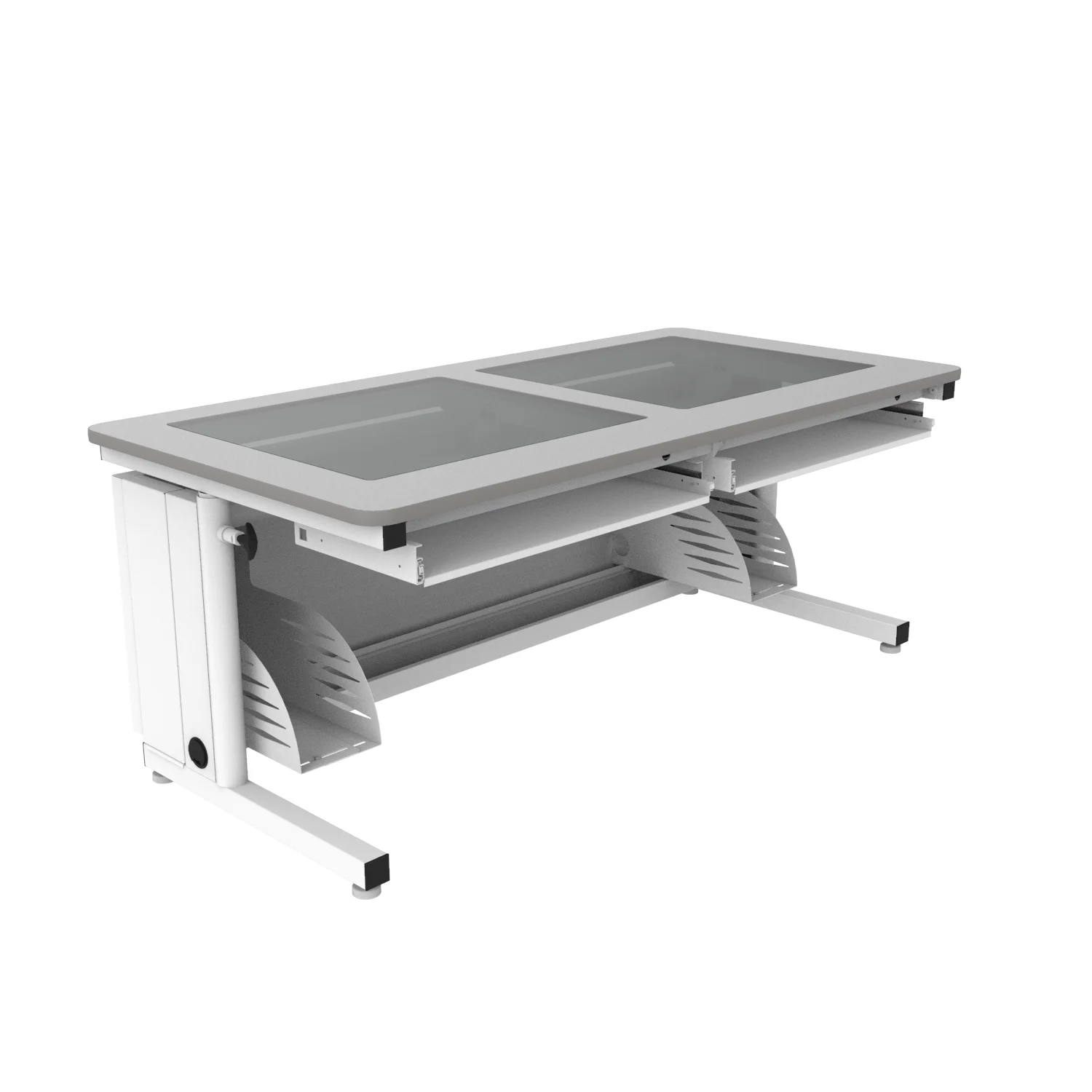 VersaDesk Downview Height-Adjustable Computer Table White/Grey