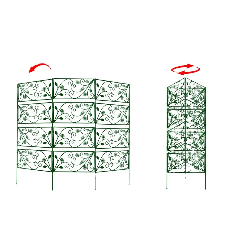 Outdoor Garden Trellis Climbing Plants Support Frame Pvc Coated Steel Pipe Column Mesh Adjustable Cage Indoor Potted Vines Grid