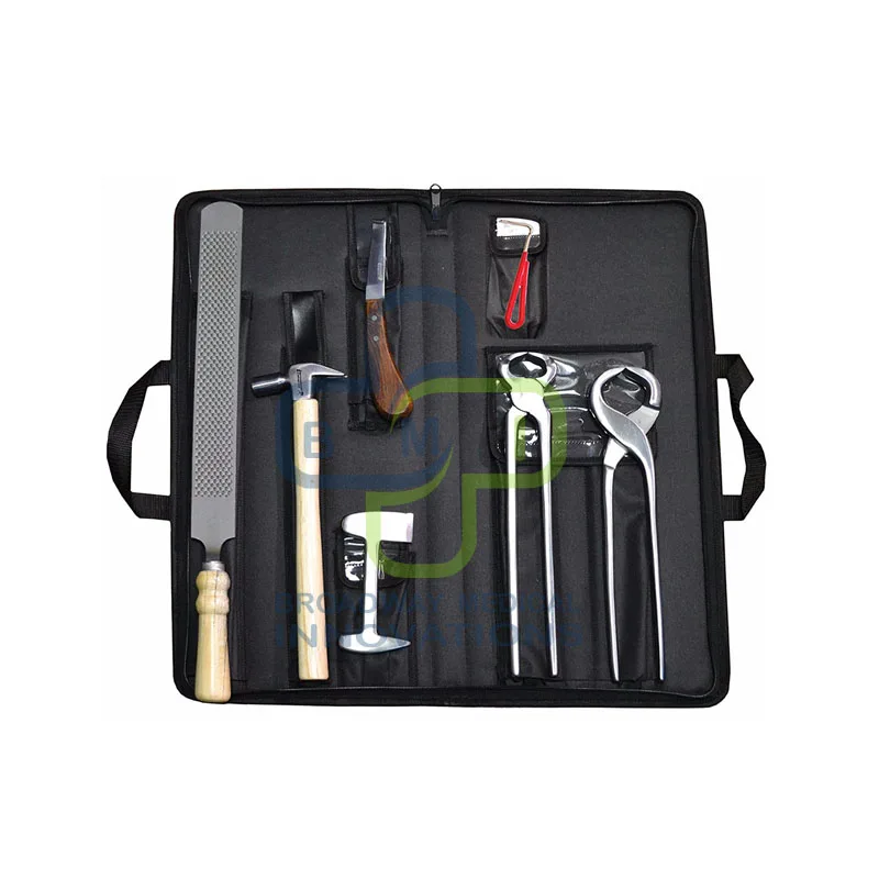 Hot Sale Farrier Hoof Kit with Bag Shoe Puller and Trimmer Farrier Tool Kit by Broadway Medical Innovations