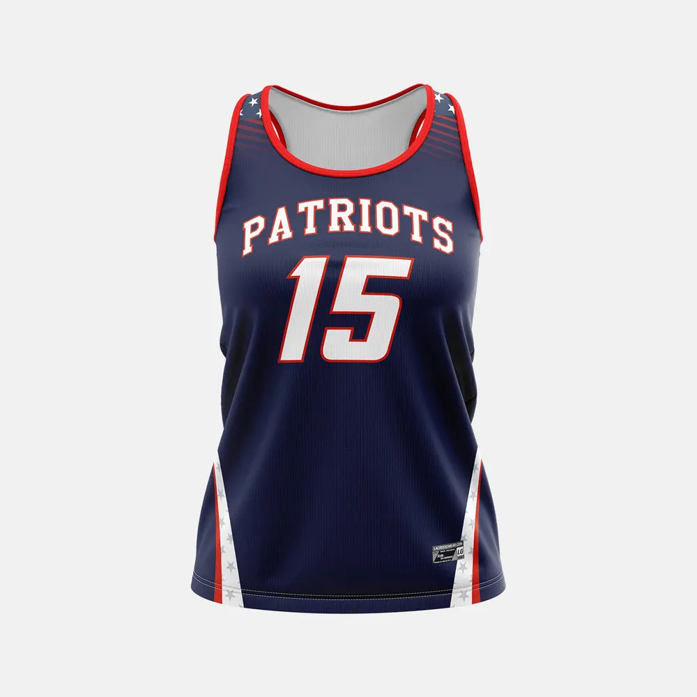 Trendy Outfit Sports Product New Style Lacrosse Racerback Jersey Team Wear Customized Name Printed Lacrosse Racerback Jersey