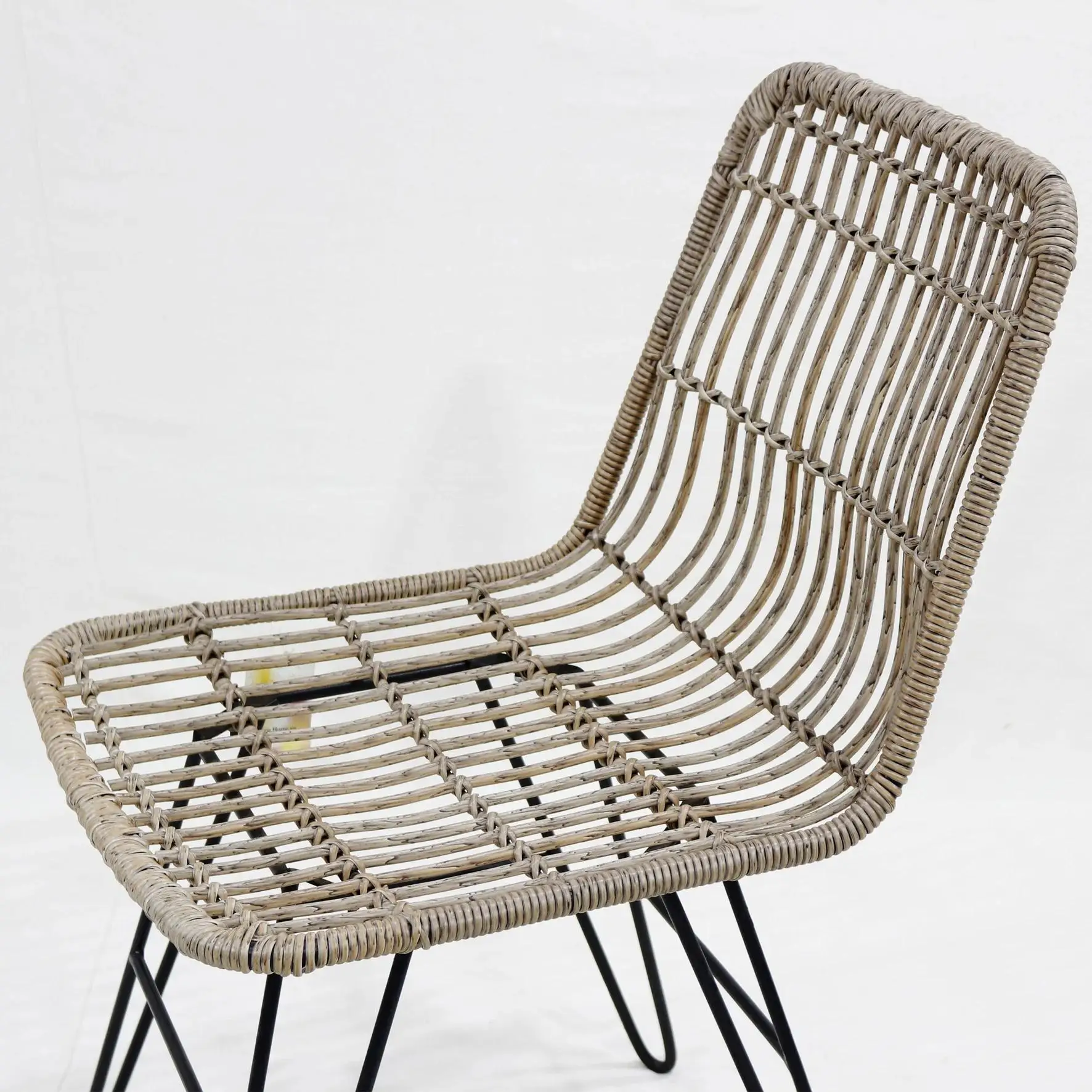 Comhome-High Quality Outdoor Furniture Stackable Iron Frame Rattan Din Wicker Cane Patio Dining Chair