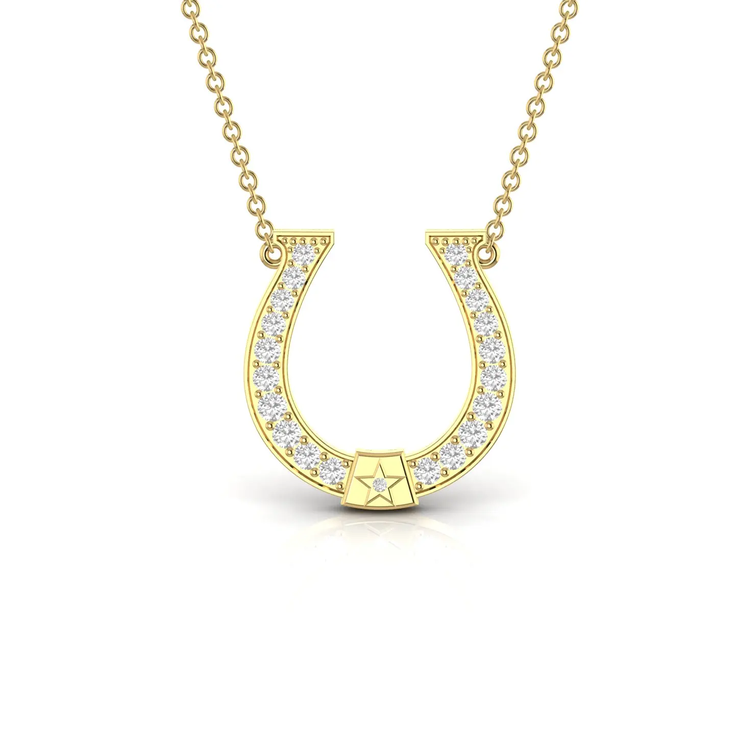 1.76CT Horseshoe Shape Real Lab Diamond Pendant In 14kt Solid White Yellow Rose Gold Fine Jewelry For Women Gift Collection