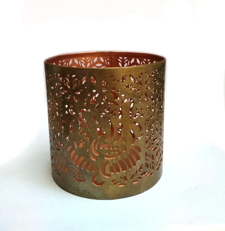 T-Light Lamp Stand Buddha Tree Votive Holder Metal Steel Aluminium Carved Candle Stand Holder Ying Yang Om  Flower of Life