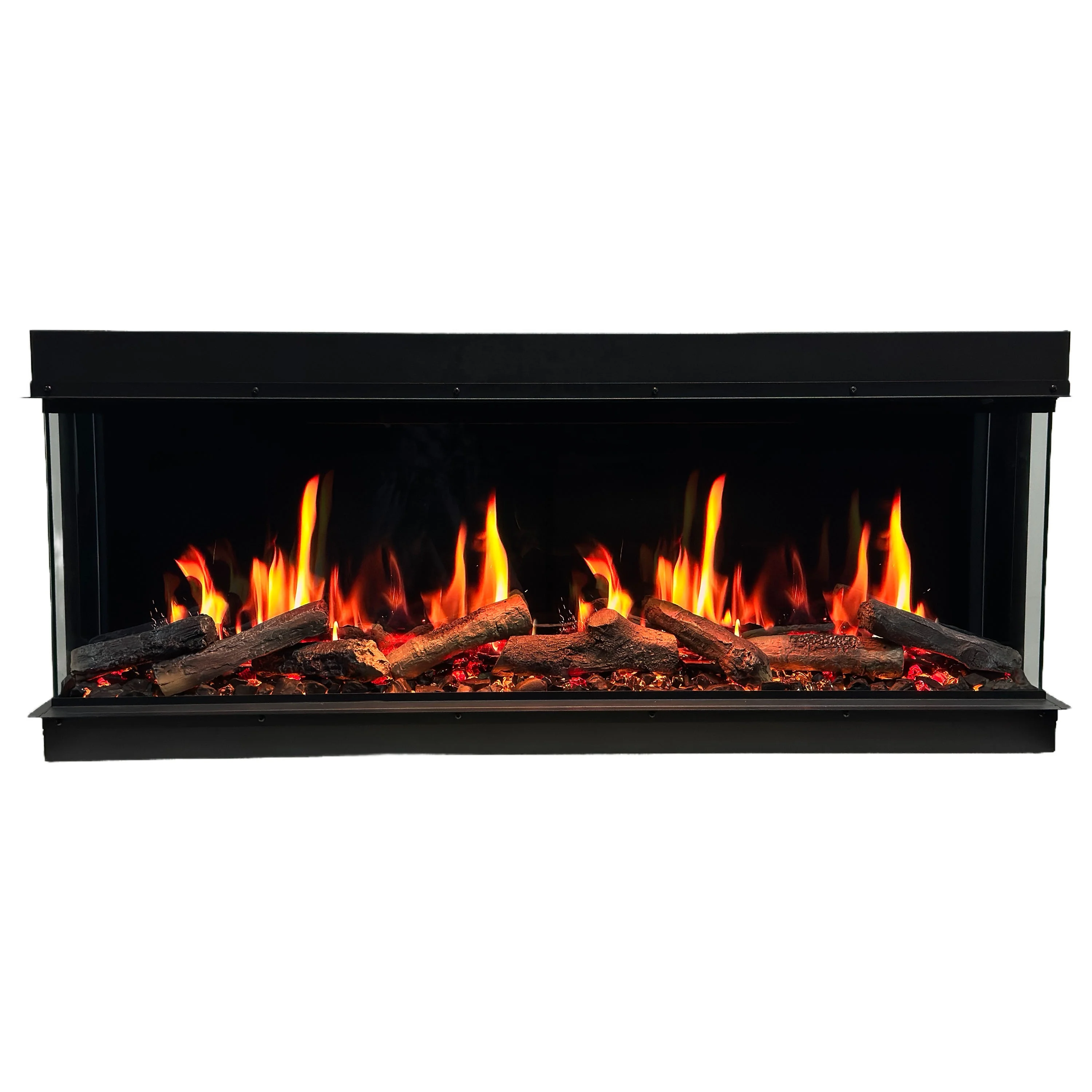 50 Inch LCD Screen Electric Fire Fireplace Holographic Fireplace Heater 3 Sided View Fireplace