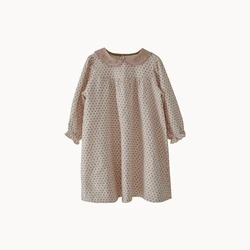 DE MARVI Kids Toddler Dots lace collar Casual A-line Dress babydoll Girls Clothing Wholesale Korean Manufacturer MADE IN KOREA