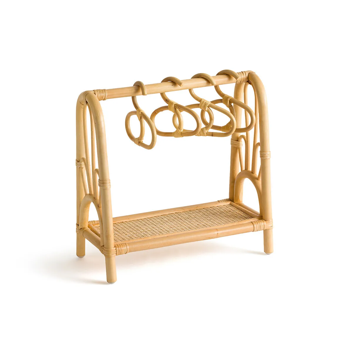 Lovely Design Ideal for Kid Imagination Complete A Dolls Bedroom Lightweight Non Toxic Rattan Dolls Hanging Rail
