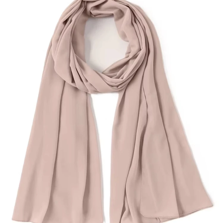 100% Polyester Knitted Plain Solid Custom Colors Pareo Beach Wear Quality Printed Scarf with Custom Sizes for Hijab